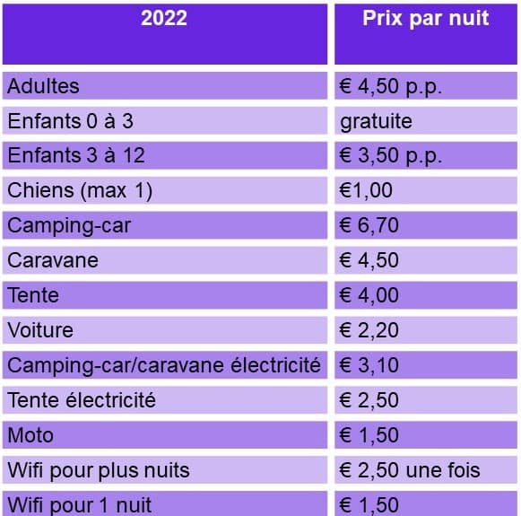 prijslijst normaal fr 2022