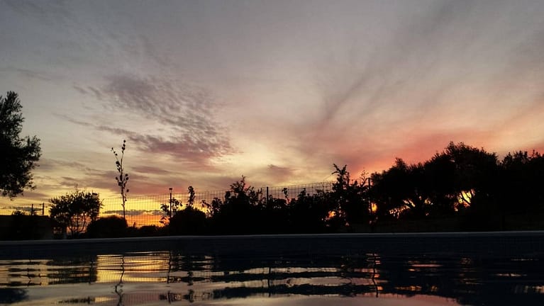 sunset swimmingpool