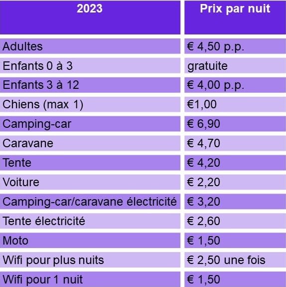 prijslijst normaal fr 2023