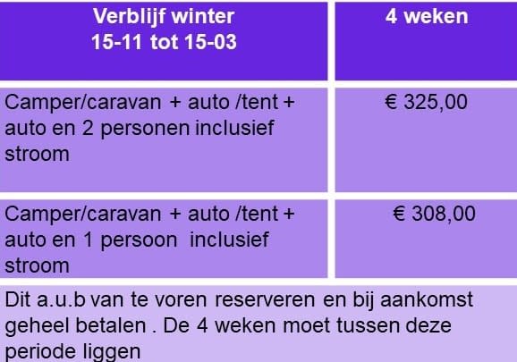 prijslijst winter 4 weken nl 2023